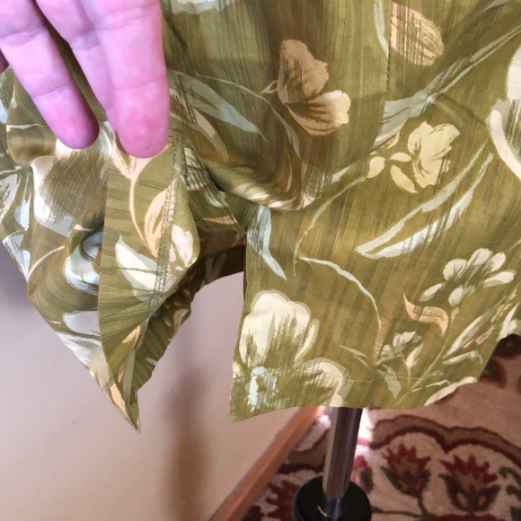 VINTAGE Ann Taylor Size Large 12 Hawaiian Tank Skirt Green 60’s Luau Vibe Cotton - Picture 7 of 16